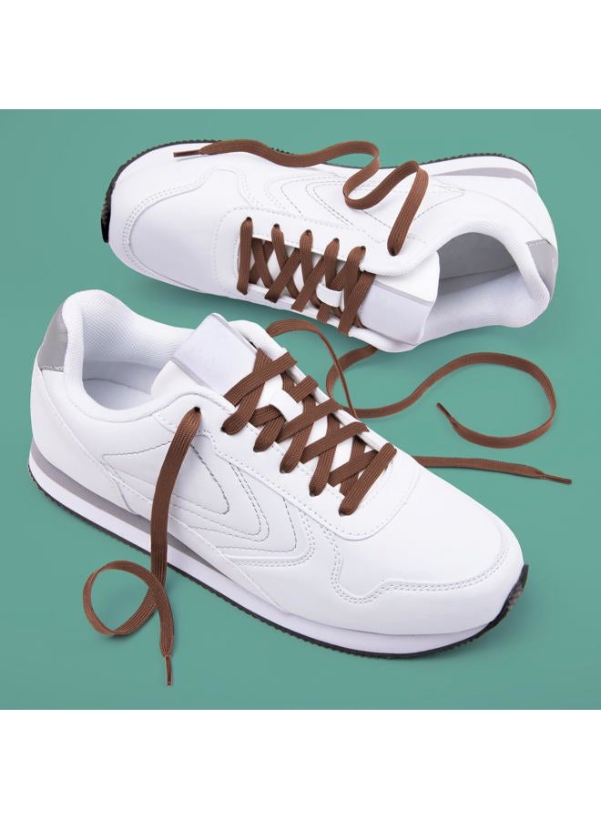 Miscly Flat Shoe Laces for Sneakers, Multiple Lengths and Colors Available, Brown, 27″ (69 CM) - Image 2