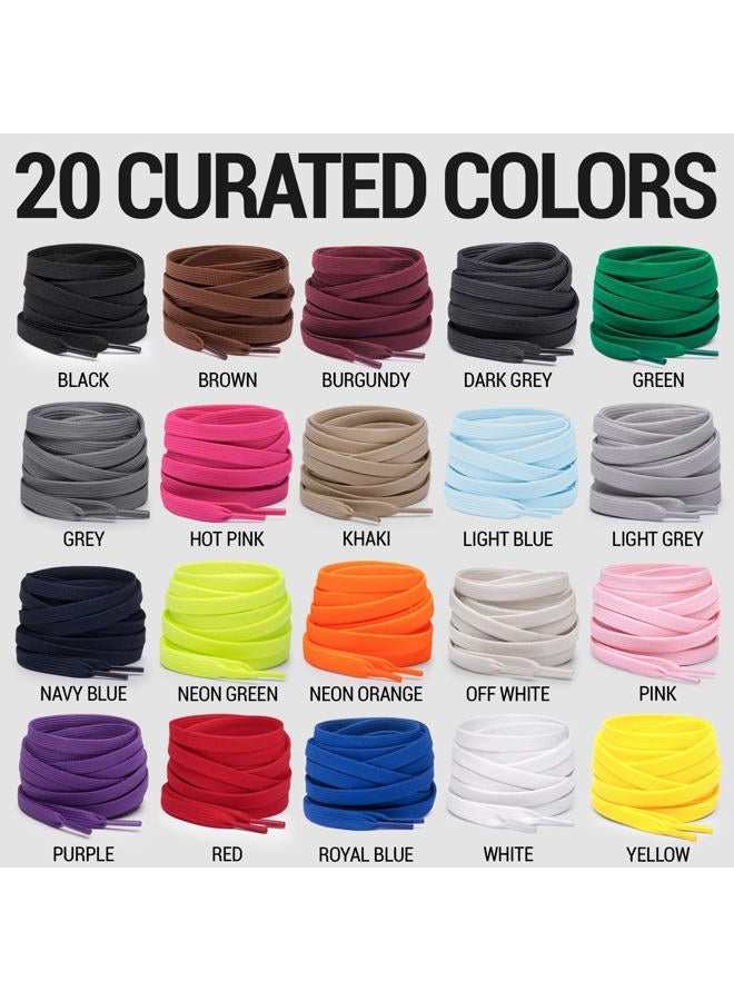 Miscly Flat Shoe Laces for Sneakers, Multiple Lengths and Colors Available, Brown, 27″ (69 CM) - Image 3