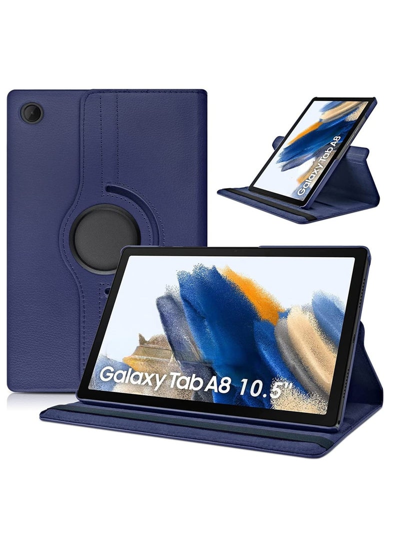 Case Compatible with Galaxy Tab A8 10.5" Case (SM-X200/X205/X207), Galaxy Tab A8 Case 10.5 inch,Auto Sleep/Wake 360° Rotating Stand Folio Leather Case for Tab A8 2022 (Dark blue) - Image 1