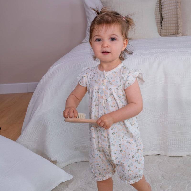 MY LITTLE ZONE Floral Pink Baby Girl Rompers 6-9 Months, 2 Pack - 100% Organic Cotton Babygirl Shortsleeves Romper, Baby Romper Girl Summer Clothes for Birthday Gifts - Design in France, Floral Pink Collection - Image 2