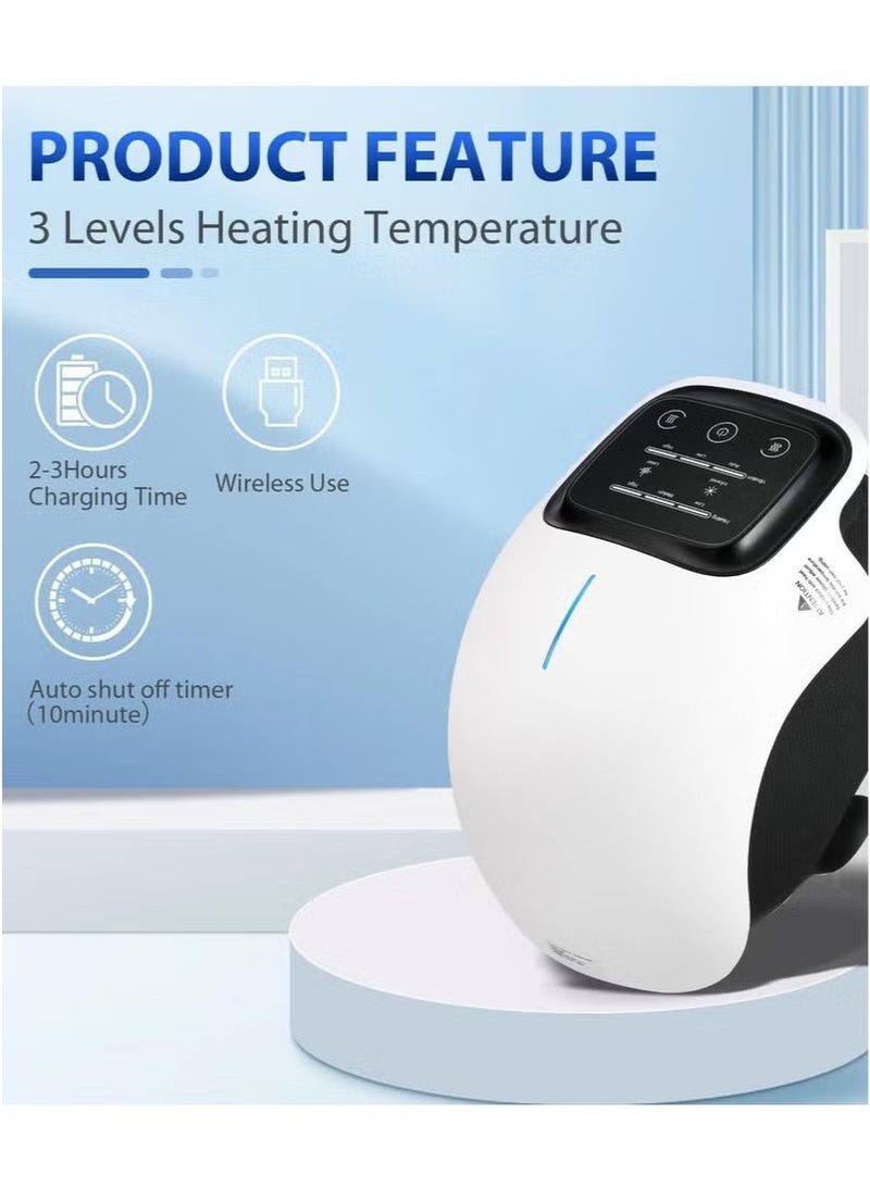 جهاز تدليك للركبة الكهربائية مع التدفئة والاهتزاز-قابلة للشحن المحمولة جهاز تدليك للركبة لآلام المفاصل ، وتخفيف الإصابات ، وتورم وصلابة / التدفئة الفعالة والعلاج بالاهتزاز للراحة - Image 3