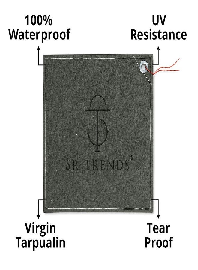 SR TRENDS قماش مشمع شديد التحمل من SR TRENDS™ بوزن 800 جرام/متر مربع - قماش تجاري مقاوم للماء - مقاوم للماء بنسبة 100% - مقاوم للأشعة فوق البنفسجية - مقاوم للصدأ - حلقات معززة (9 × 6 قدم) - Image 4