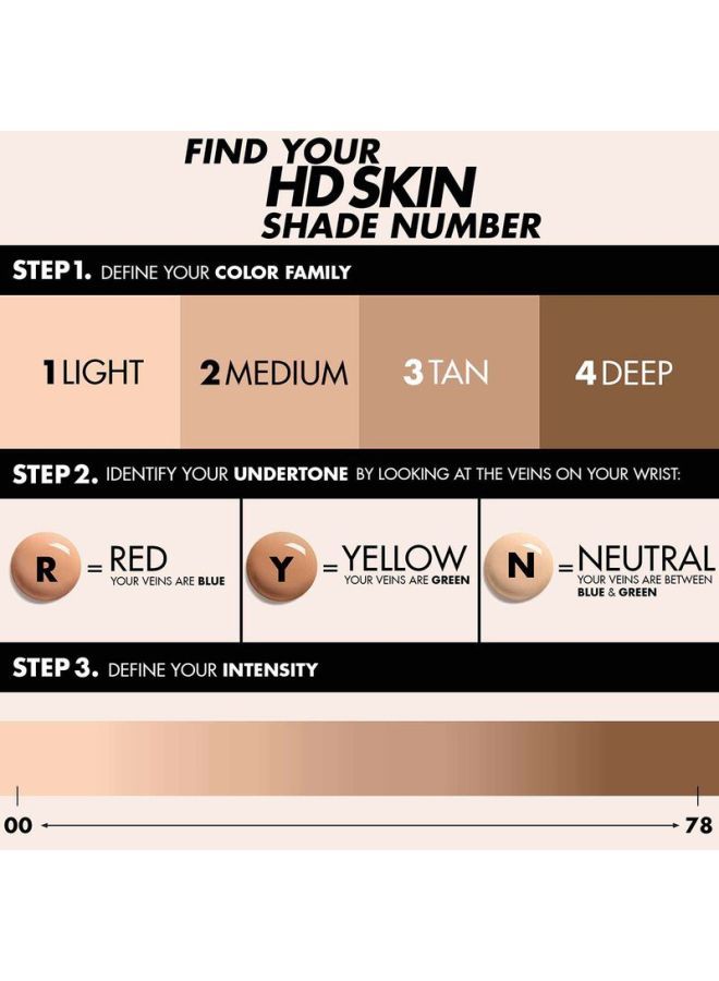 MAKE UP FOR EVER HD Skin Foundation - 3R50 - Hazelnut - 30 ml  - Image 4