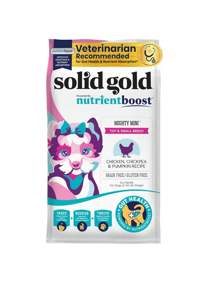 solid gold Nutrientboost Mighty Mini Small Breed Dog Food  Dry Dog Food Made With Real Chicken For Any Toy Breed  Grain & Gluten Free Recipe For Gut Health & Sensitive Stomach Support  3.75 Lb Bag - Image 1