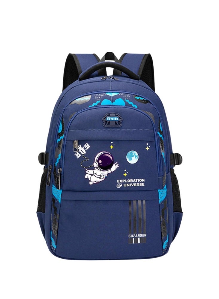 STAR BABiES Star Babies Astronaut Children's Backpack Cute Adjustable Shoulder Strap for Hiking Large - Navy Blue - Image 1