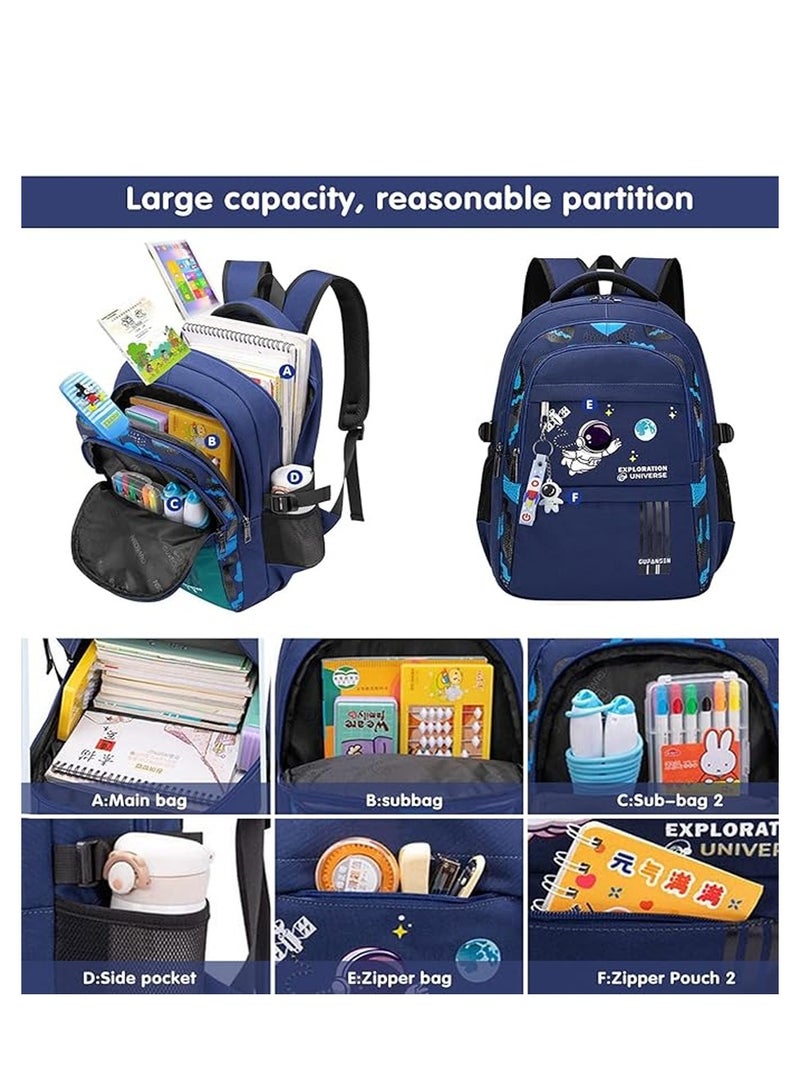 STAR BABiES Star Babies Astronaut Children's Backpack Cute Adjustable Shoulder Strap for Hiking Large - Navy Blue - Image 4
