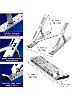 Scrolls Adjustable Laptop Stand, Portable Aluminum Laptop Riser Laptop Holder for Desk, Foldable Ventilated Cooling Computer Support Stand for Apple MacBook Pro/Air, HP, Sony, Dell  - Image 2