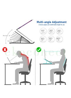Scrolls Adjustable Laptop Stand, Portable Aluminum Laptop Riser Laptop Holder for Desk, Foldable Ventilated Cooling Computer Support Stand for Apple MacBook Pro/Air, HP, Sony, Dell  - Image 3