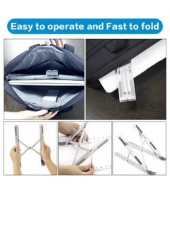 Scrolls Adjustable Laptop Stand, Portable Aluminum Laptop Riser Laptop Holder for Desk, Foldable Ventilated Cooling Computer Support Stand for Apple MacBook Pro/Air, HP, Sony, Dell  - Image 4