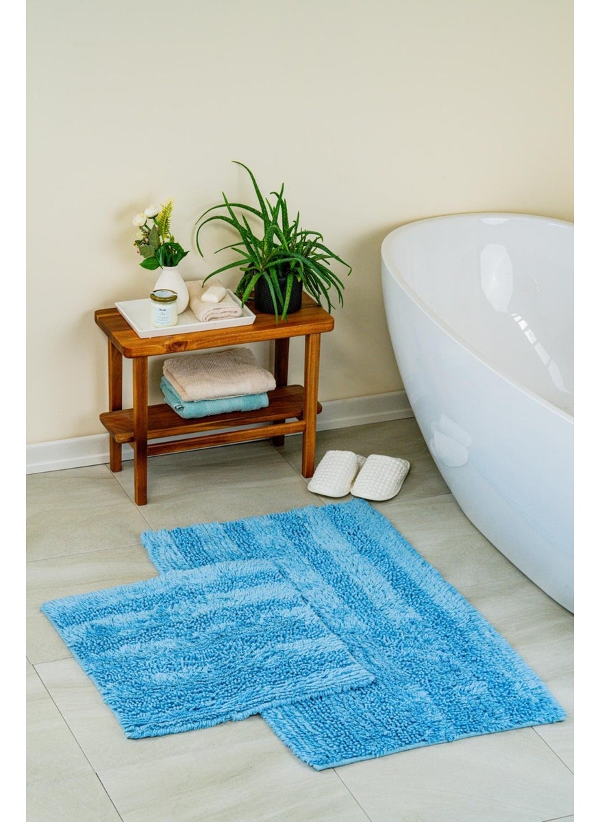 Luxury Softy Natural Cotton 2-Piece Bath Mat Set 60X100+50X60 - Blue - pzsku/Z9B7261A66C30E6E3F464Z/45/_/1725725555/8a700c0c-1fa5-40f1-ab5e-b68bae846008