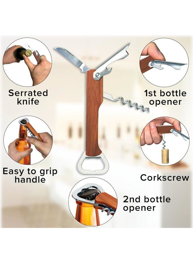 Bottle Opener Professional Stainless Steel Beer Corkscrew for Beverages Bartenders - Image 2