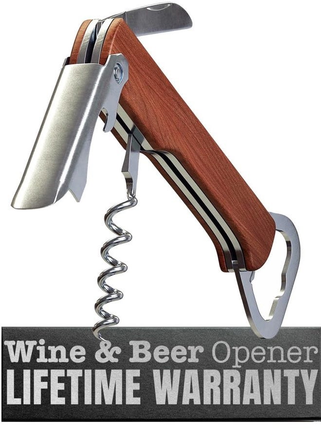 Bottle Opener Professional Stainless Steel Beer Corkscrew for Beverages Bartenders - Image 1
