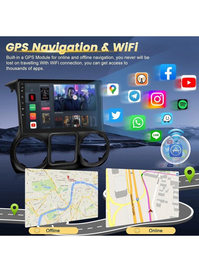 EKAT [2G+64G] 10 inch Screen for Jeep Wrangler Radio 2015 2016 2017, Android Wrangler Car Stereo with 10.1 inch Touch Screen, Carplay/Android Auto/1080P/Bluetooth/WiFi +AHD Backup Camera - Image 3