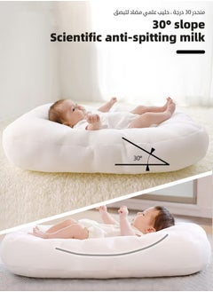 MIXDE Baby Nest Bed, Newborn Nursery Pillow, Infant Breastfeeding Pillows, Toddler Bedding for Sleeping, Anti vomit Milk Headrest15 Degree Incline, for Better Night's Sleep  - Image 4