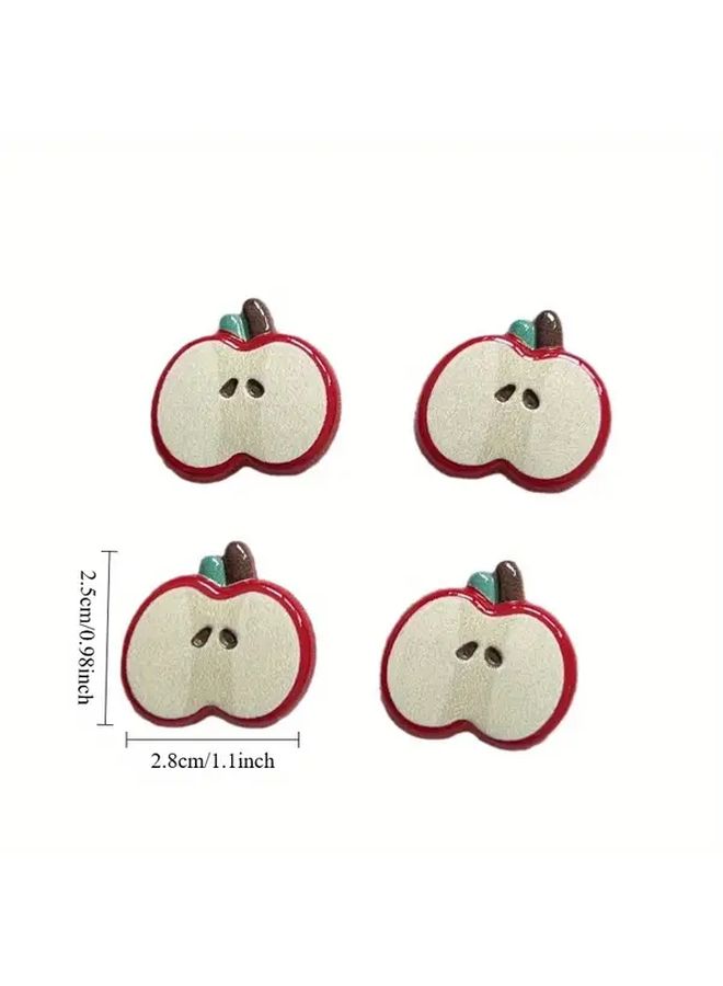4 Pcs Apple Color Pretend Play Food Set DIY Crafts Accessories - Image 5