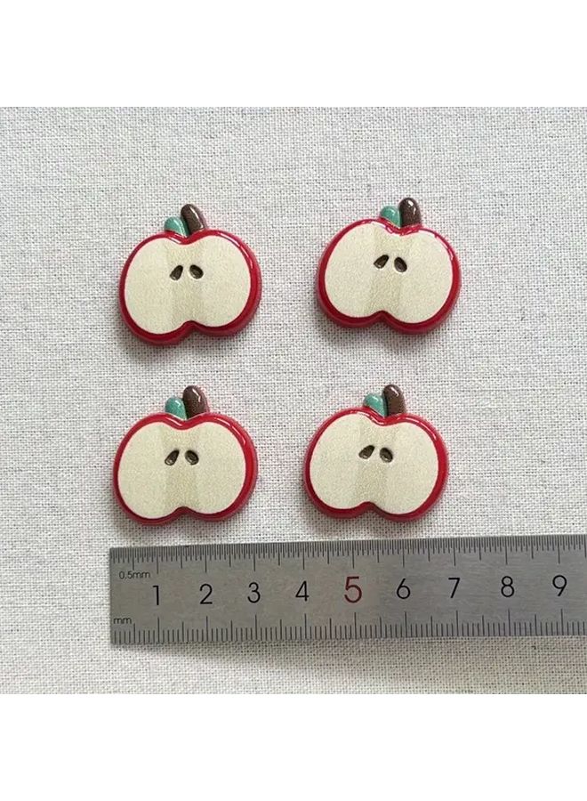 4 Pcs Apple Color Pretend Play Food Set DIY Crafts Accessories - Image 2