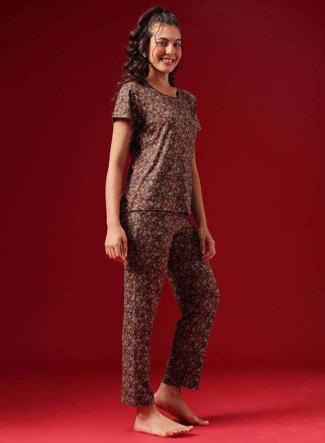 Clovia Floral Print Top and Pyjama Set - Image 3