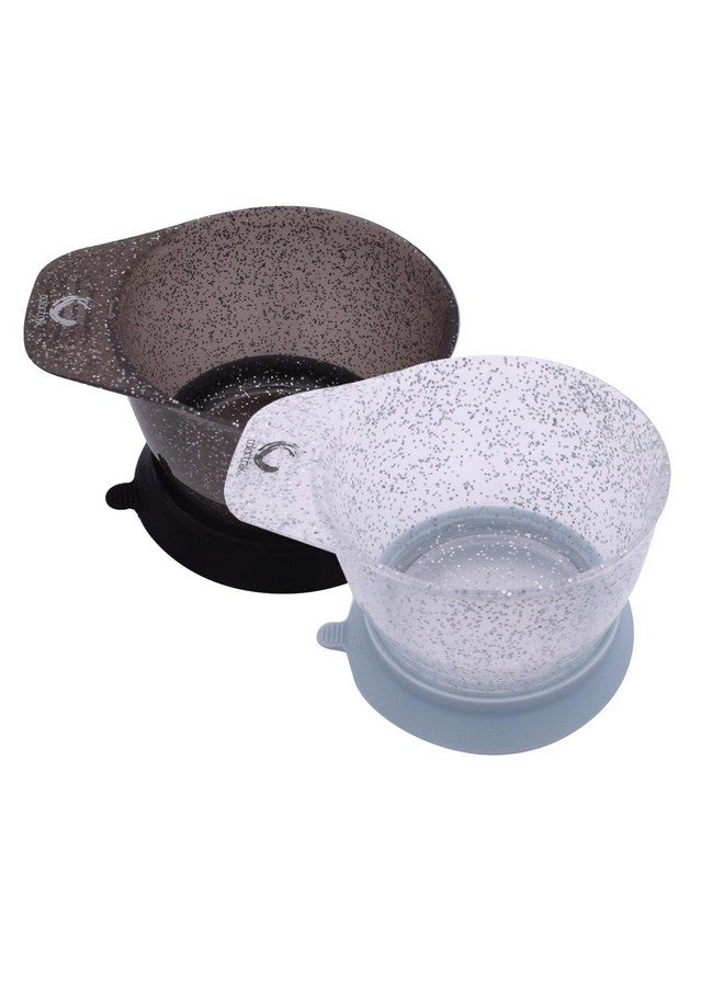 Colortrak Colortrak Galaxy Glitter Bowls With Suction Cup Holder for Hair Coloring Process - Includes Removable Suction Rings for Functionality and Stability for Professionals and Stylists, 2-Pack