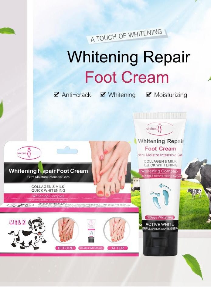 AICHUN Whitening Repair Foot Cream,Extra Moisture Intensive Care,Collagen & Milk,Quick Whitening - Image 1