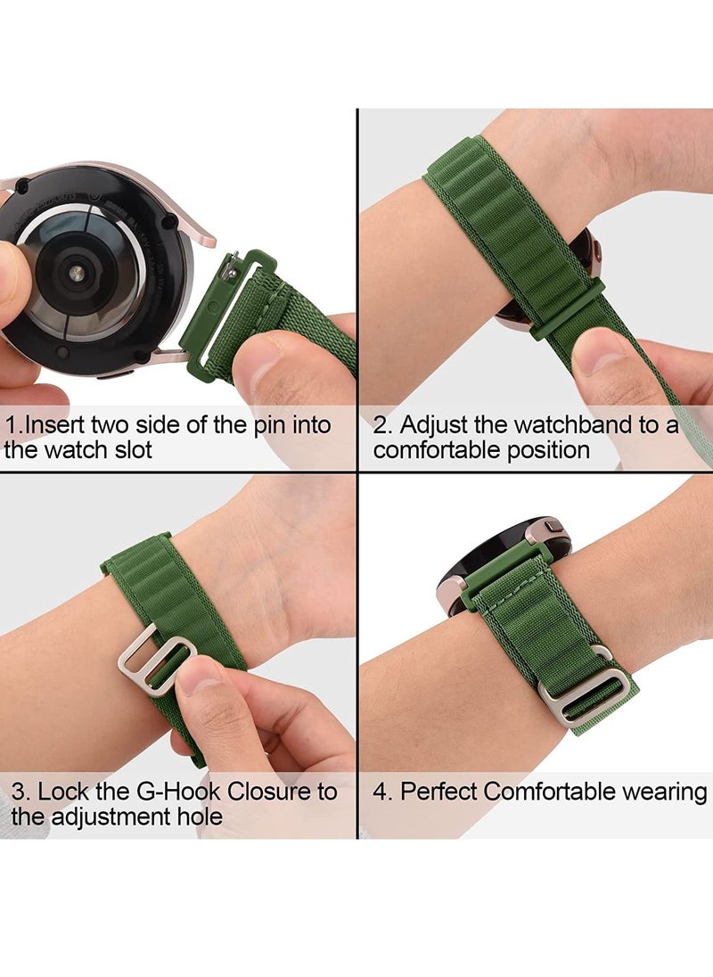 Generic - Alpine Loop 22mm Compatible With Haylou GST / Haylou RT2 RS3 LS04  Sport , Durable Sport Nylon Strap With Titanium G Hook  Olive Green - Image 1