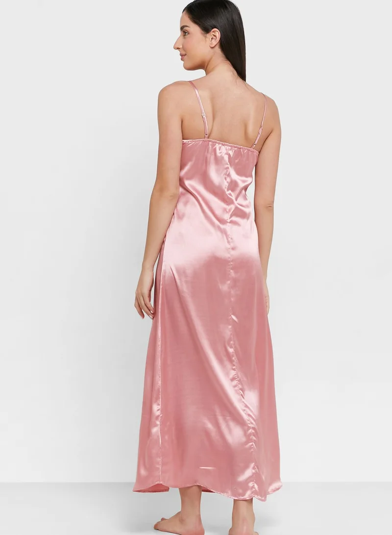 ELLA Criss Cross Neck Tie Detail Nightie
