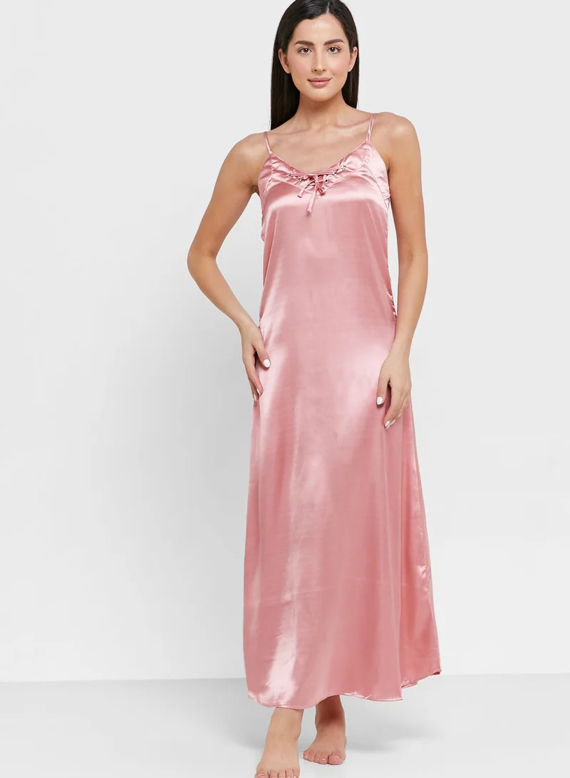 ELLA Criss Cross Neck Tie Detail Nightie