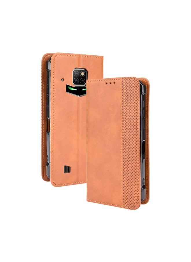 Generic Case Cover For Doogee S88 Plus / S88 Pro Magnetic Buckle Retro Crazy Horse Texture Horizontal Flip Leather Case with Holder & Card Slots & Photo Frame Brown 
