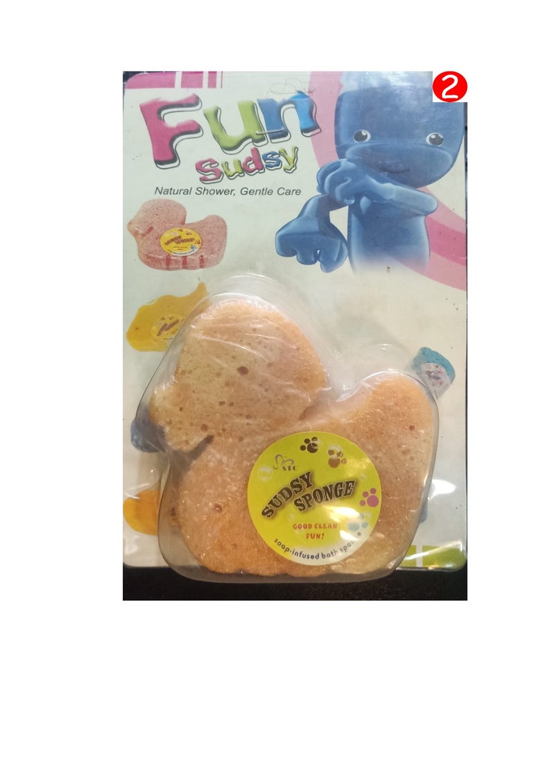 Natural sponge with olive oil and glycerin, two pieces 2Pcs