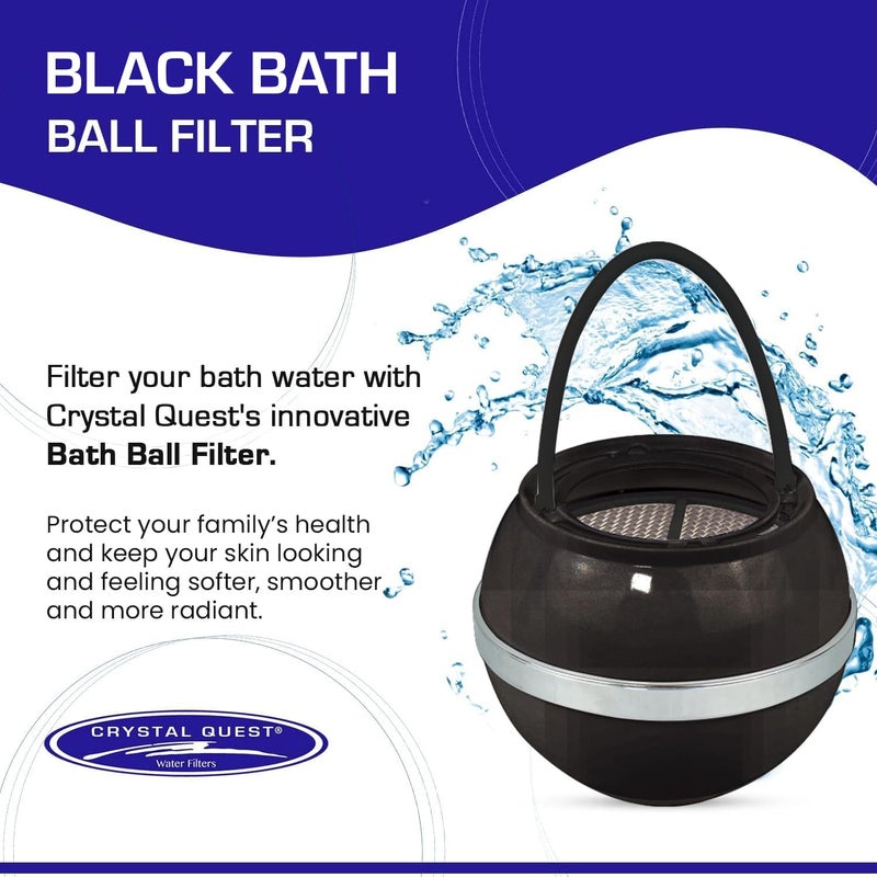 Crystal Quest Black Bath Ball Water Filter | Reduces Contaminants For Softer  Smoother Skin | Bpa Free - Image 2