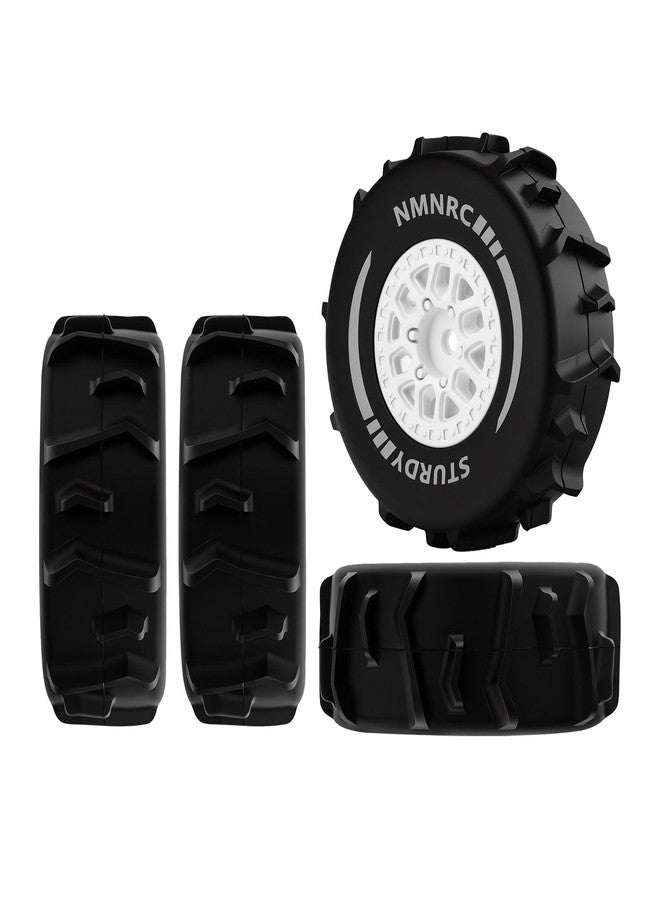 NMNRC Pre-glued Paddle Wheel and Tire Beach Sand Snow Desert for Arrma 1/16 Mojave Grom RTR Upgrades Part White - Image 1