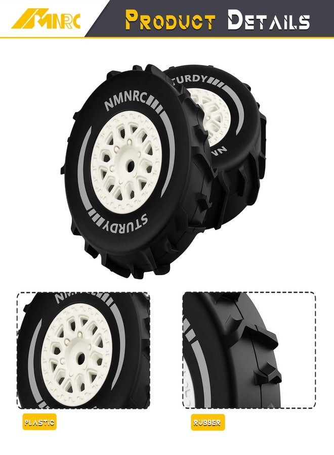 NMNRC Pre-glued Paddle Wheel and Tire Beach Sand Snow Desert for Arrma 1/16 Mojave Grom RTR Upgrades Part White - Image 5