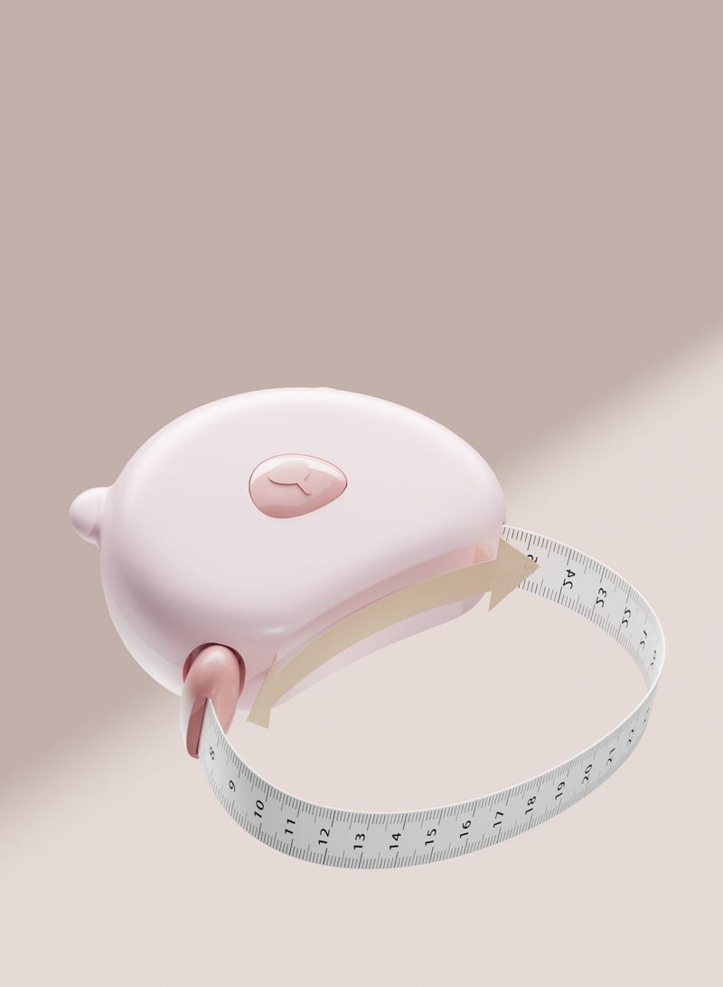 Generic Household soft measuring tape, specially designed for measuring three dimensions, fitness measurement for bust, thigh, and arm circumference, automatic retractable magnetic three-dimensional tape measure (peach pink)  - Image 2