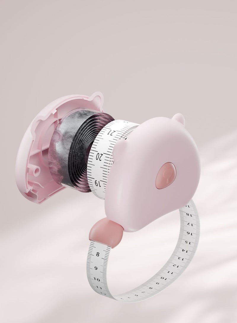 Generic Household soft measuring tape, specially designed for measuring three dimensions, fitness measurement for bust, thigh, and arm circumference, automatic retractable magnetic three-dimensional tape measure (peach pink)  - Image 4