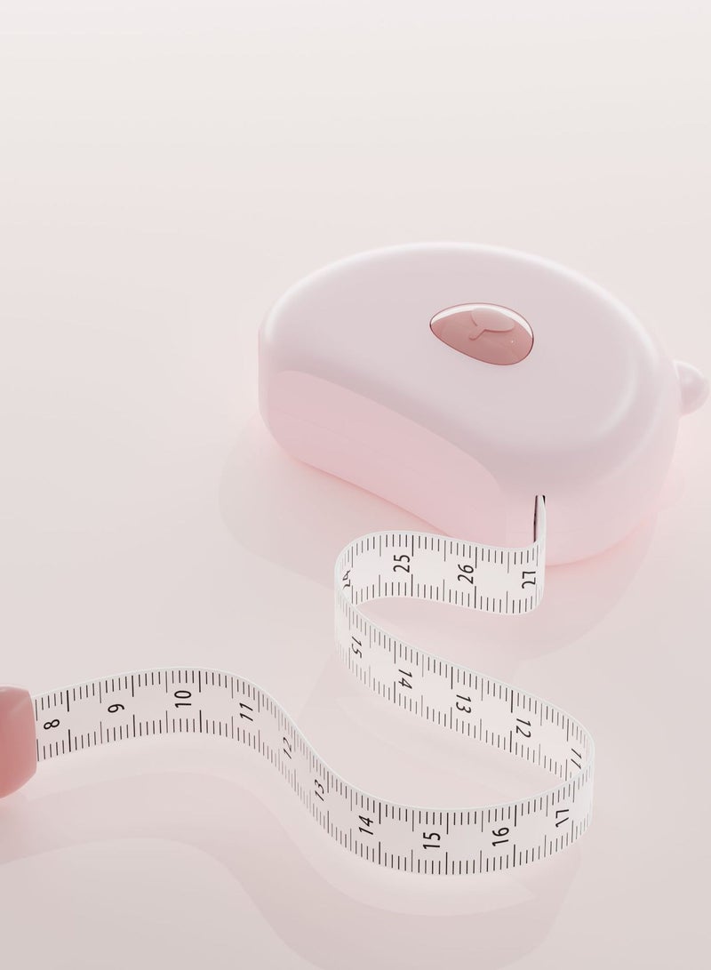Generic Household soft measuring tape, specially designed for measuring three dimensions, fitness measurement for bust, thigh, and arm circumference, automatic retractable magnetic three-dimensional tape measure (peach pink)  - Image 5