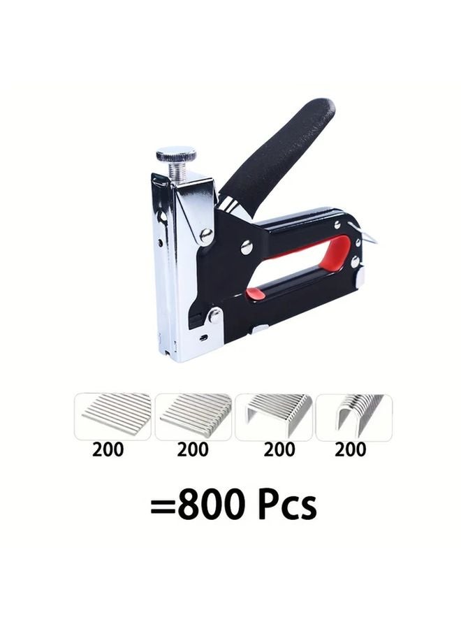 Heavy Duty 4 in 1 Steel Nail Gun Stapler Manual Spring Loaded 600 Pcs Nails - Image 1