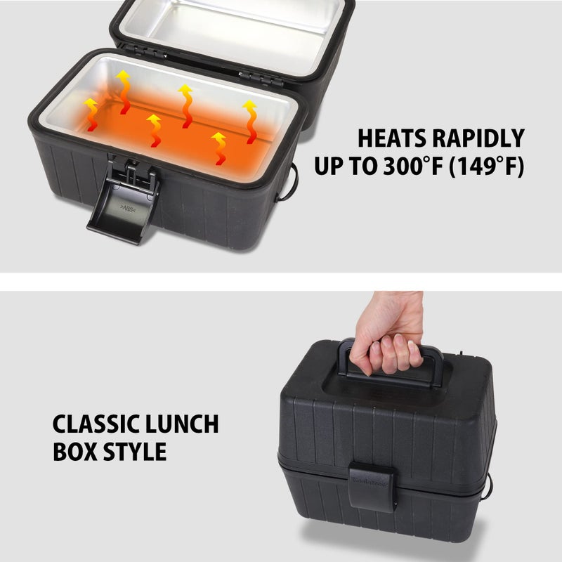 Koolatron 12V Electric Portable Lunch Box - 1.6 Qt (1.5 L) Food Warmer, Black, 6 ft (1.8m) Power Cord, Heats 300F (149C), Insulated Container for Car, SUV, Truck, Construction Worker Travel Lonchera - Image 4
