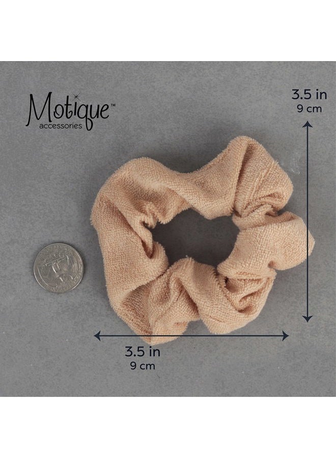 Motique Accessories Set of 2 Terry Hair Scrunchies - Tan - Image 5