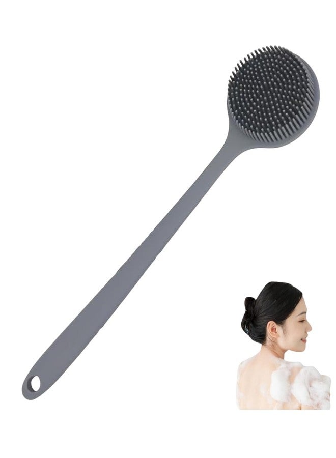 NENATIRTH 2-in-1 Long Handle Body Brush Premium Soft Silicone Back Scrubber Shower Bath with Long Handle Dirt_Removal Back Scrubber | BPA-Free | For Men and Women Soft Bristles (Back Scrubbermix colour) - Image 1