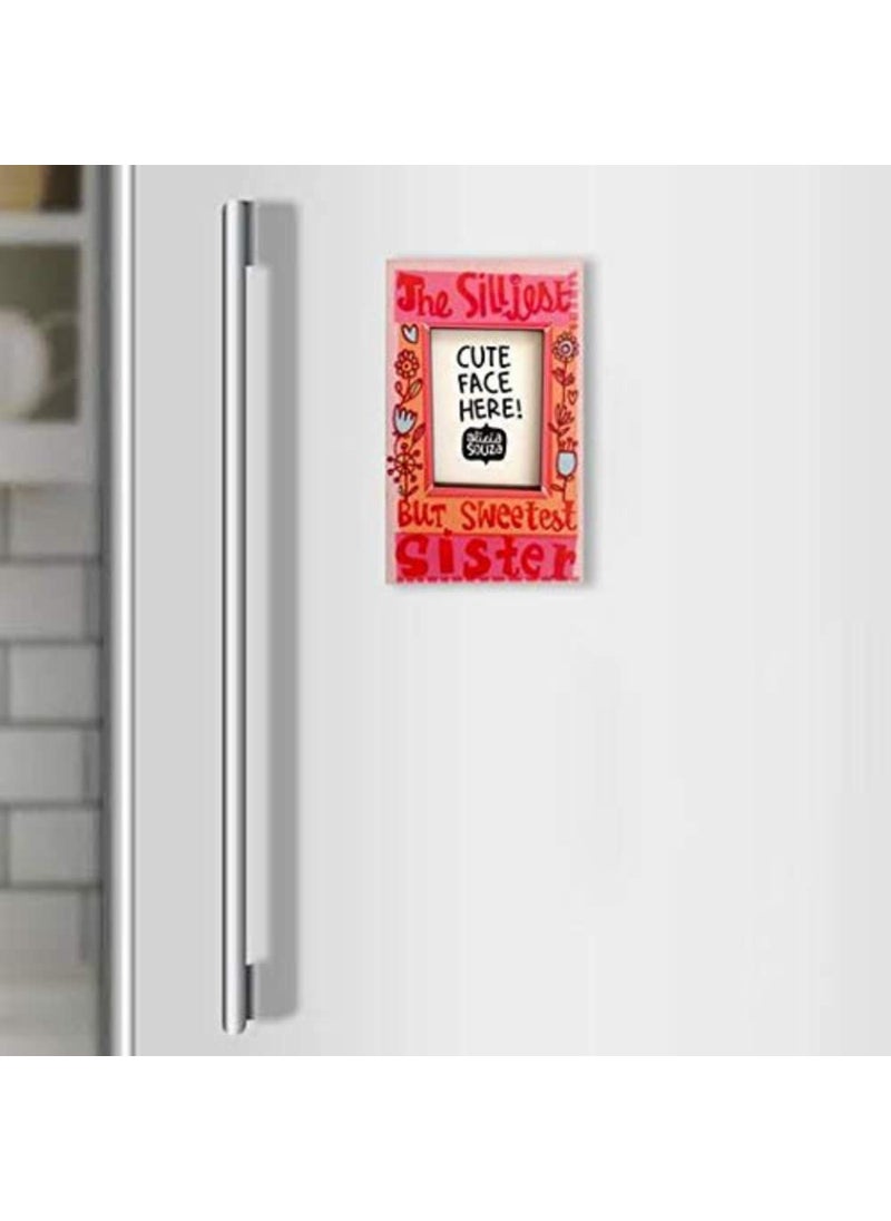 Alicia Souza Alicia Souza Fridge Magnet Photo Frame Sister Love Small Picture Frame Multicolor Ideal Gift Water Resistent 3W x 33H CM  - Image 2