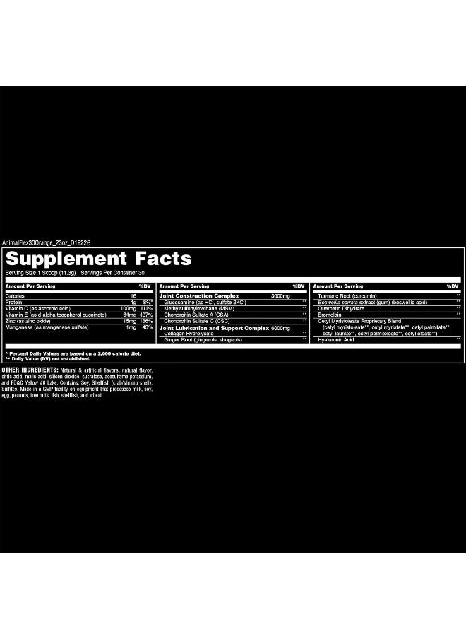 ANIMAL Flex All-In-One Complete Joint Supplement, Turmeric Root Curcumin, Collagen, Glucosamine Chondroitin, Msm, Hyaluronic Acid, Repair And Restore, 30 Scoops  - Image 2