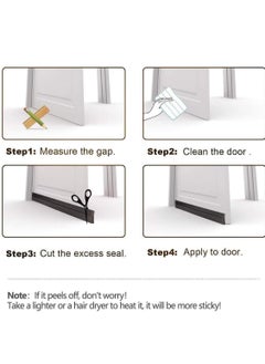 MJZ Door Draft Stopper Under Door Seal for Exterior Interior Doors, Door Sweep Strip Under Door Draft Blocker, Soundproof Door Bottom Weather Stripping, 2 Inch W x 39 Inch L, Grey  - Image 5