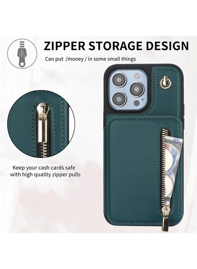 اس-توب جراب لهاتف iPhone SE 2022 / 2020 / 8 / 7 YM006 جراب هاتف بسحاب وحقيبة بطاقات بملمس الجلد مع حبل مزدوج - Image 5