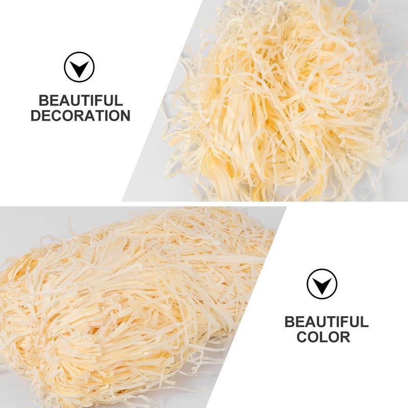 DRESSOOS Pleated Paper Box Filling Filament, 500g Light Gold Color Crinkle Cut Paper Shred Filler for Packaging, Party Decorations, and Box Accessories - Image 3
