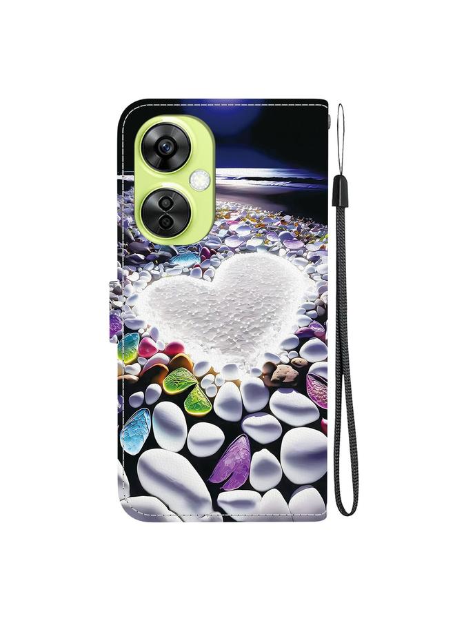 اس-توب جراب هاتف OnePlus Nord CE 3 Lite / N30 مصنوع من الجلد برسومات ملونة وملمس كريستالي - Image 3