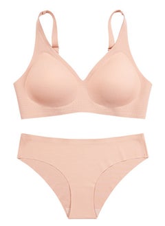 Women's Bra And Panty Sets Seamless Bra Underwear Set Comfortable Sports V Neck Bra Panty Thong Set Size M