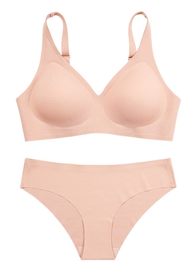 Generic - Women's Bra And Panty Sets Seamless Bra Underwear Set Comfortable Sports V Neck Bra Panty Thong Set Size M - Image 1