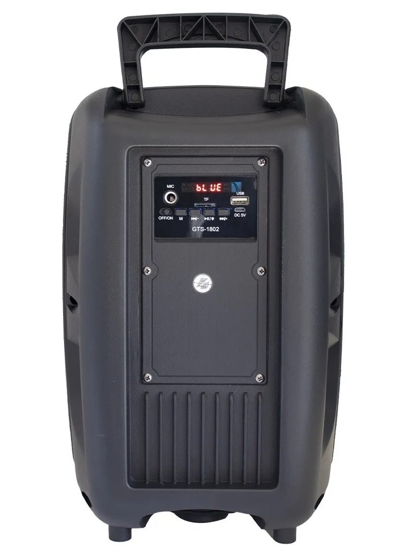 Bastec Portable Speaker GTS-1802 Trolley 8" Wireless Portable Bluetooth Speaker HD Sounds LED light with Microphone - Image 5