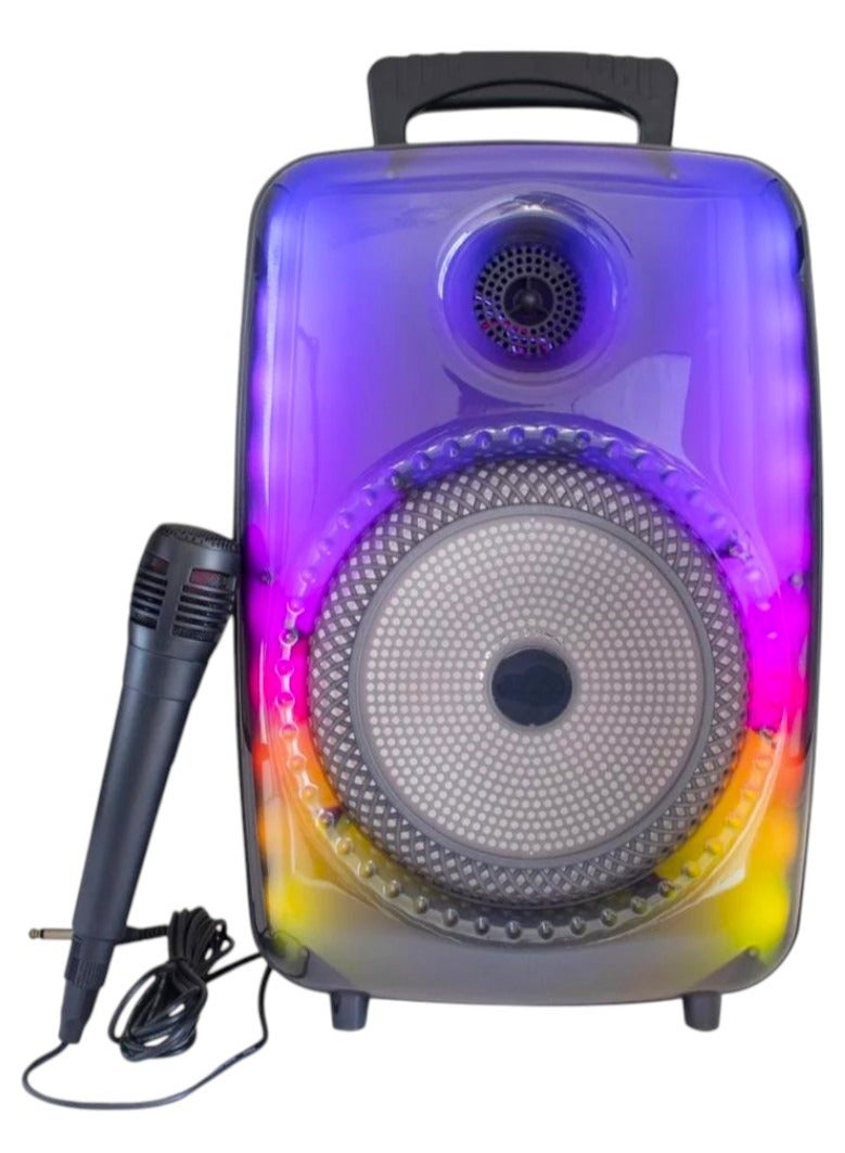 Bastec Portable Speaker GTS-1802 Trolley 8" Wireless Portable Bluetooth Speaker HD Sounds LED light with Microphone - Image 4