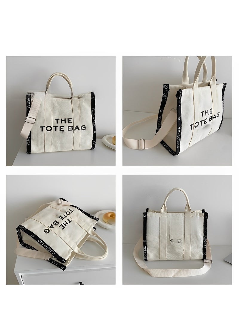 REOCLE Womens Tote Bag with Letter Print Small Satchel Bag Fashion Crossbody Purse Mini Stylish Handbag for Travel  Work  Everyday - Image 2