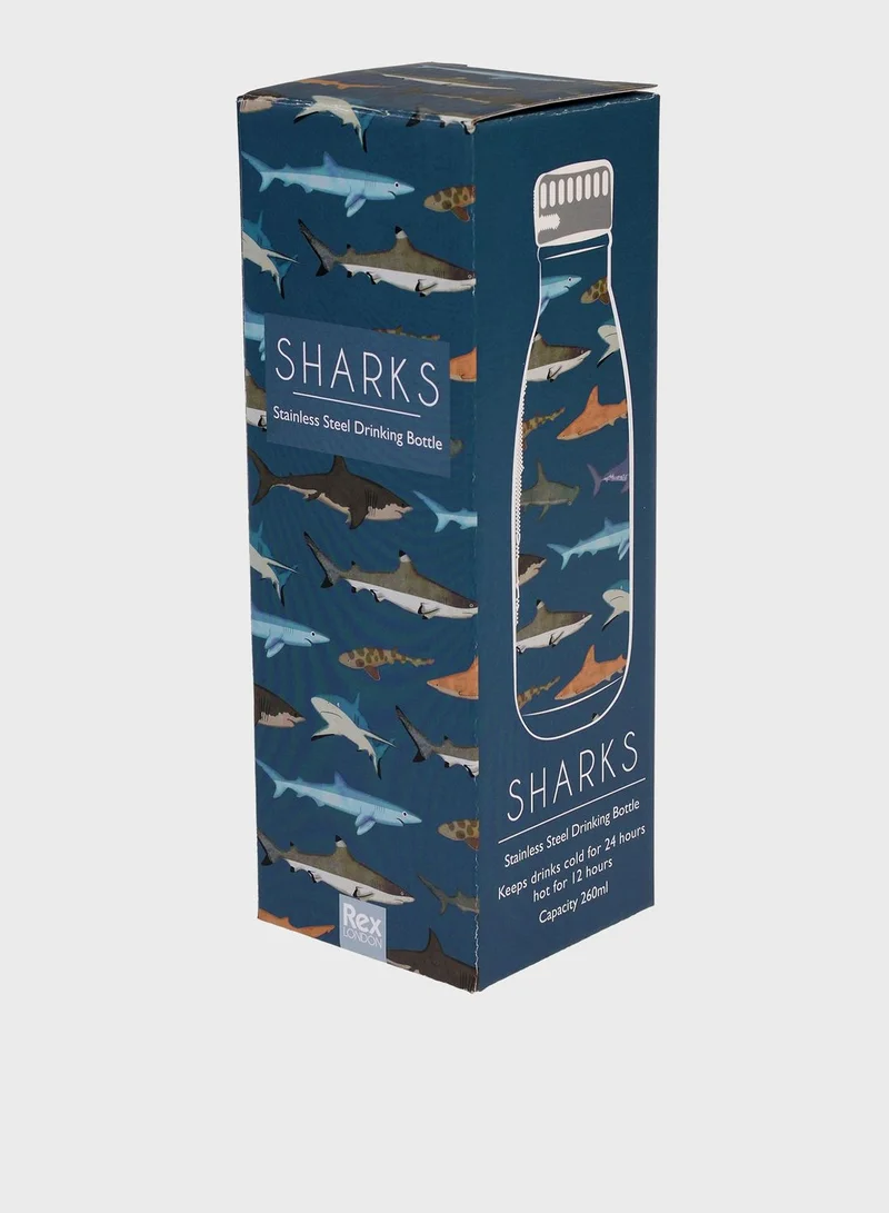 Rex London Sharks 260Ml Stainless Steel Bottle